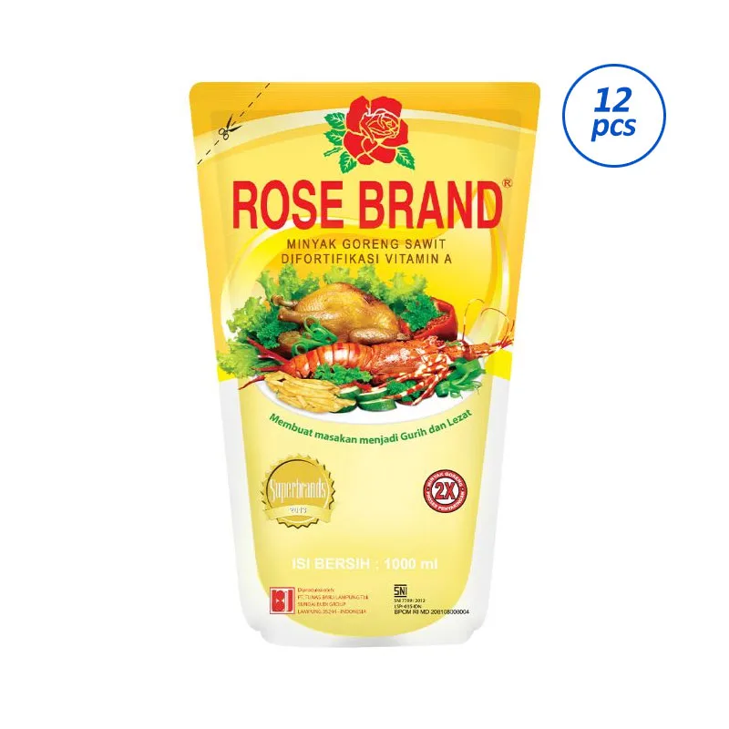 Minyak Goreng Rose Brand 1 liter isi 12 Pouch
